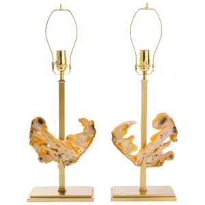 Agate Table Lamps, Custom-Made - a Pair