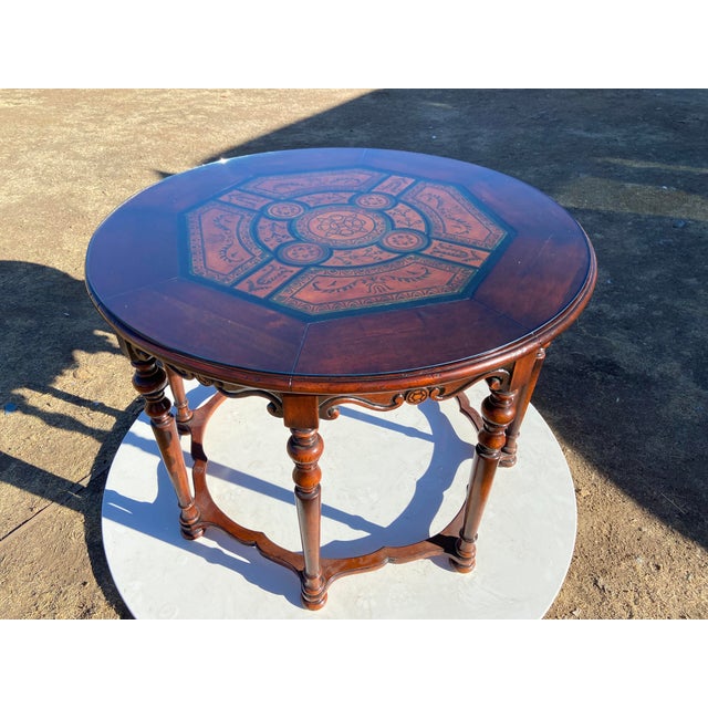 Vintage English Eight-Legged Inlaid Dining Accent Table For Sale - Image 4 of 18
