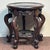 1980s Vintage Ebonized Wood Display Stand | Round Carved Pedestal | Chinoiserie Decor For Sale - Image 5 of 8
