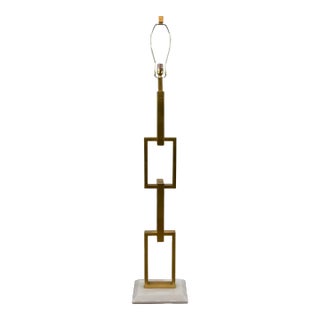 Modern Gold Leaf Finished Geometric Chain Link Floor Lamp For Sale