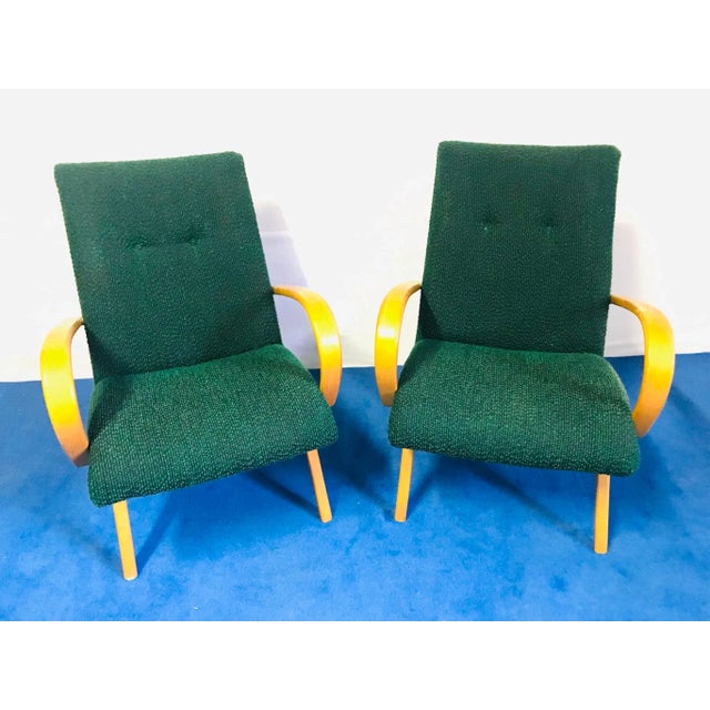 Green Armchair by Jindrich Halabala, 1960s For Sale - Image 8 of 8
