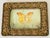 Acrylic on paper original art painting of yellow butterfly in ornate frame.