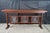 Late 20th Century Mission Arts & Crafts Leaded Stained Glass Cherry Console Hall Sofa Table 72" For Sale - Image 11 of 14