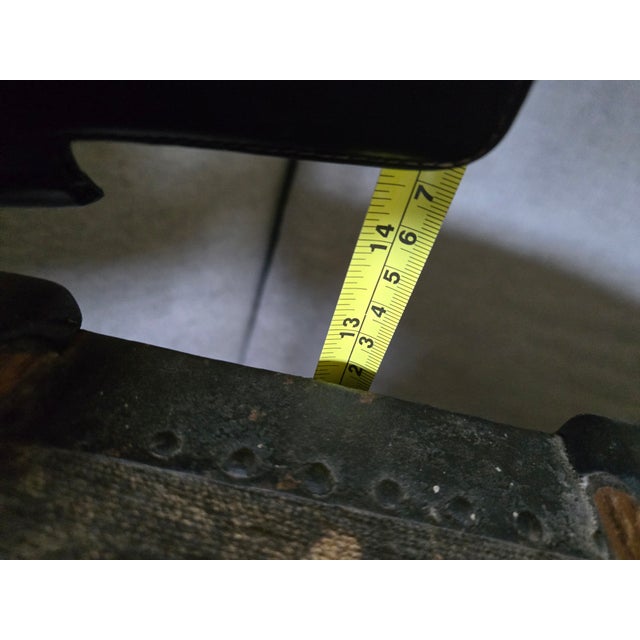 Textile Antique Small Steamer Trunk For Sale - Image 7 of 8