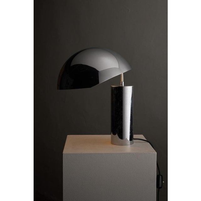 Minimalist Chrome Cylinder Table Lamp attributed to Gebrüder Cosack, 1970s For Sale - Image 3 of 10