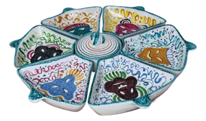 Vintage 1960s Italian Chip and Dip Lazy Susan Serving Dish