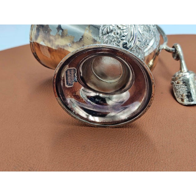 Art Deco Plated Sugar Bowl in Coal Car Shape, 1950s For Sale - Image 7 of 9