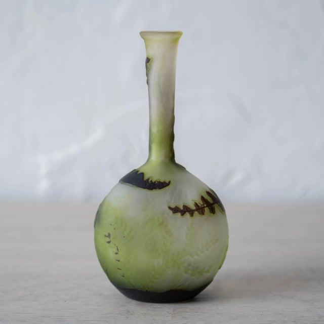 Galle Cameo Glass Banjo Fern Vase, c.1910 For Sale - Image 9 of 15