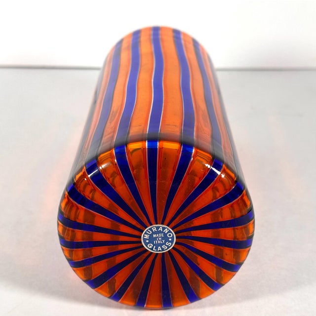 Venini Murano A Canne Art Glass Vase c. 1946-1955 For Sale - Image 6 of 10