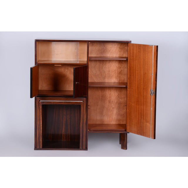 Brown Art Deco Secretary in Macassar & Maple, 1930s For Sale - Image 8 of 16