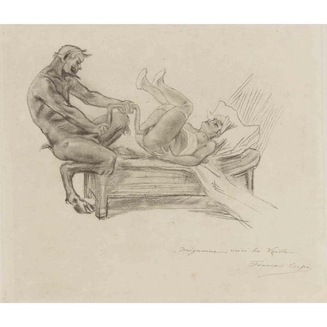 Félicien Rops, Nude, Mignonne, Voici La Vrille!, 1880s, Etching For Sale - Image 4 of 4