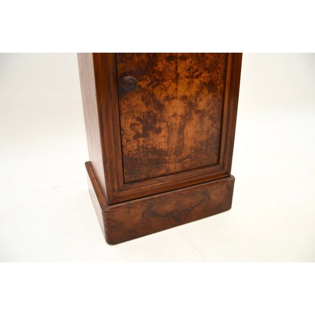 French Walnut Bedside Table with Marble Top, 1880s For Sale - Image 9 of 10