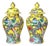 Mid 20th Century Pair of Nippon-Marked Yellow Bird and Floral Porcelain Ginger Jars For Sale