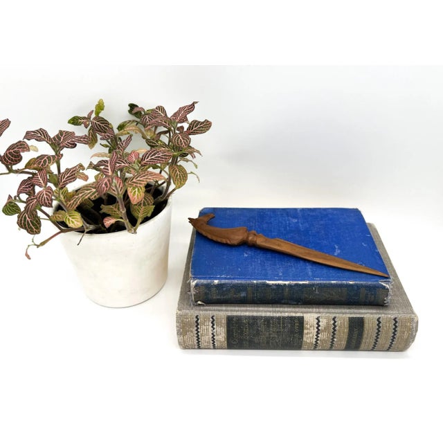 Handsome and whimsical letter opener made of carved wood. Great desk accent made in the 1950s with loads of character....