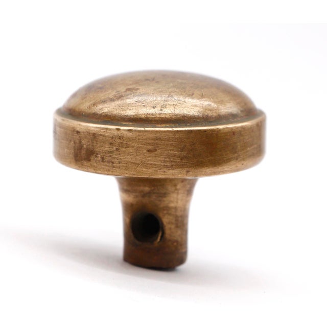 Vintage Classic Brass Flat Sided Passage Door Knob For Sale - Image 4 of 5