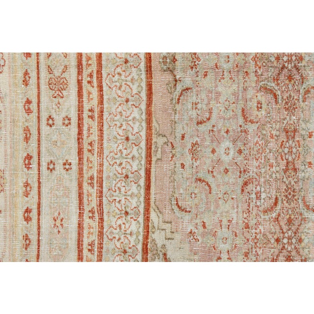 12 X 13 Antique Peach Tabriz Handmade Persian Wool Rug With Floral Pattern For Sale - Image 9 of 11