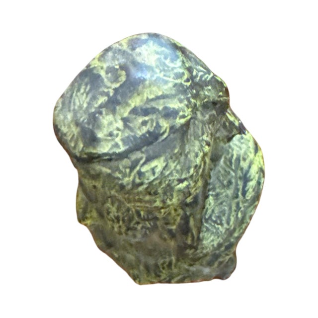 Vintage Handcrafted Verdigris Guanyin Ceramic Sculpture For Sale - Image 10 of 11