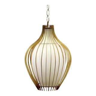 1960s Mid-Century Modern Wire and Glass Pendant For Sale