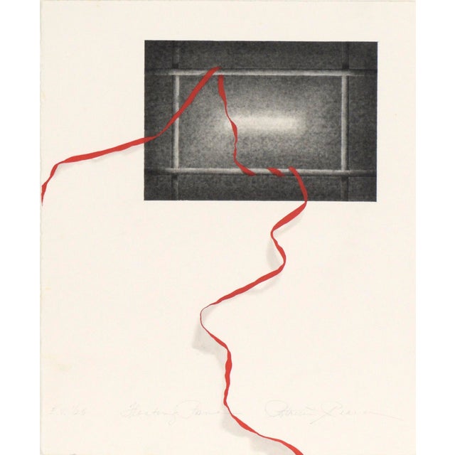 "Floating Panel" - Realistic Hand Painted Lithograph Lithograph with hand-painted ribbons by Patricia Pearce (American, b....