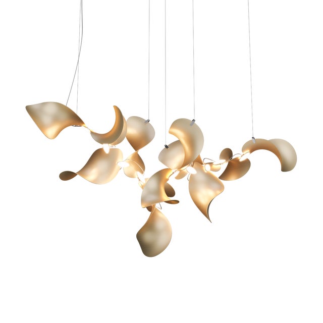 Contemporary Dune 12 Cluster Chandelier with Metallic Tone Shades from Moss Objects For Sale - Image 3 of 9