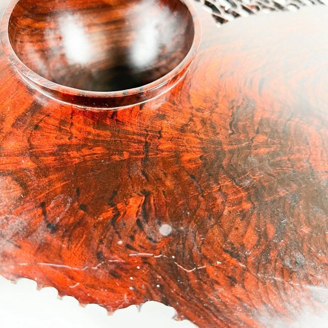 1970s Handcrafted Organic Rosewood Lattice Table Sculpture For Sale - Image 12 of 16