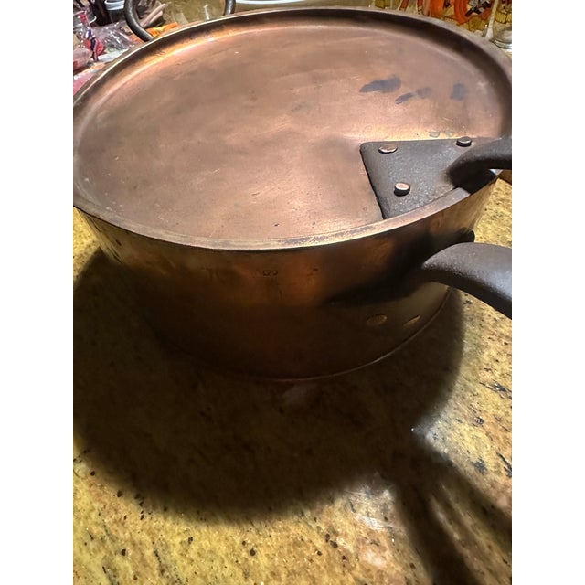 Antique French Copper Pot With Copper Lid. For Sale - Image 10 of 12