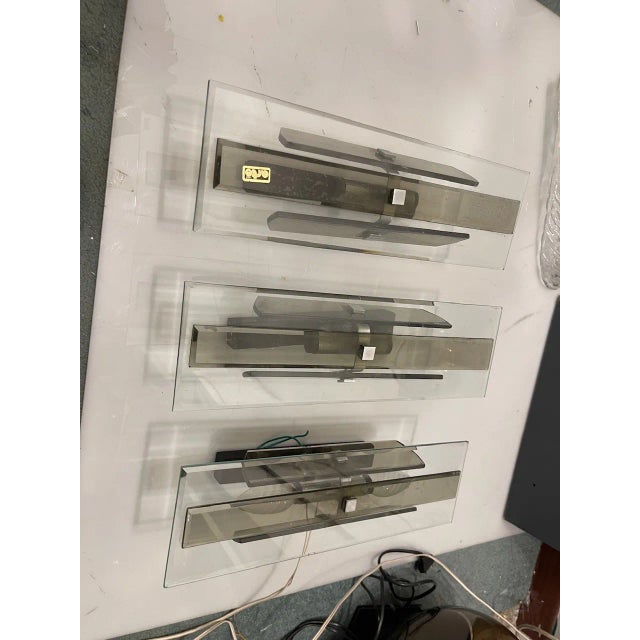 Glass Wall Sconces from Arte, Italy, 1970s, Set of 3 For Sale - Image 11 of 13