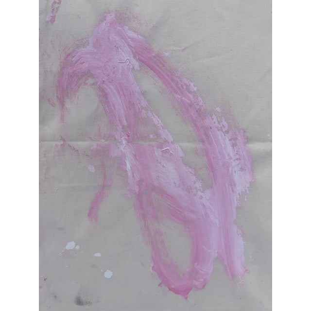 Textile Contemporary Abstract Acrylics, Oil, Spray Paint on Vintage Linen "All the Rooms We Left Unfinished" by Manuela Karin Knaut For Sale - Image 7 of 11