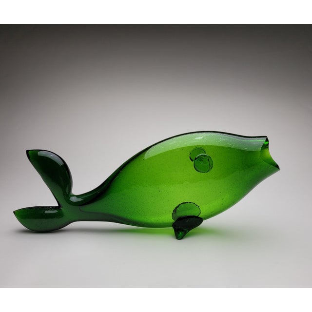 Winslow Anderson 1950s Mid Century Blenko Art Glass Fish For Sale - Image 4 of 18