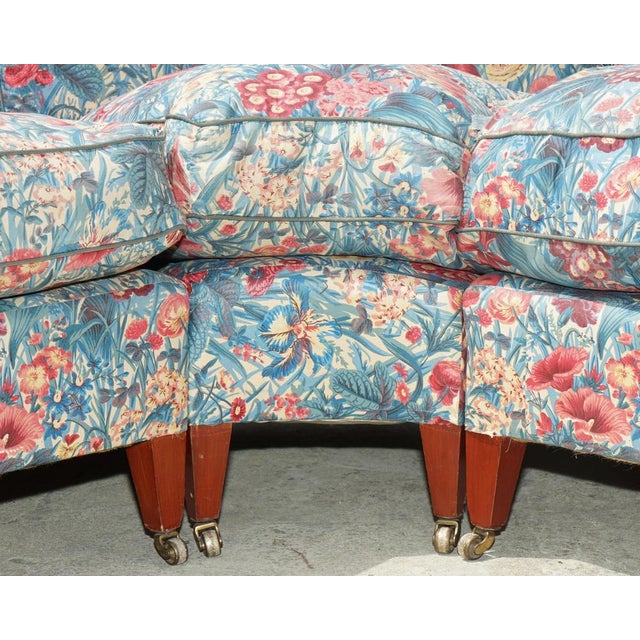 Large Vintage London Bridgewater 5 Seat Corner Sofa in Floral Fabric from Howard & Sons For Sale - Image 9 of 18