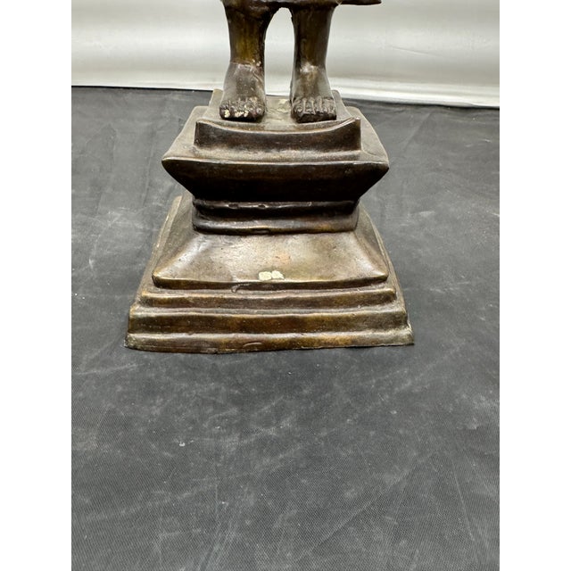 Metal 17th Century Thai Ayutthaya Bronze Crowned Standing Buddha Statue - 21" For Sale - Image 7 of 12