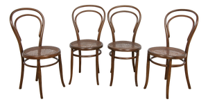 No. 14 Chairs by Michael Thonet for Josef Hoffmann, 1900s, Set of 4