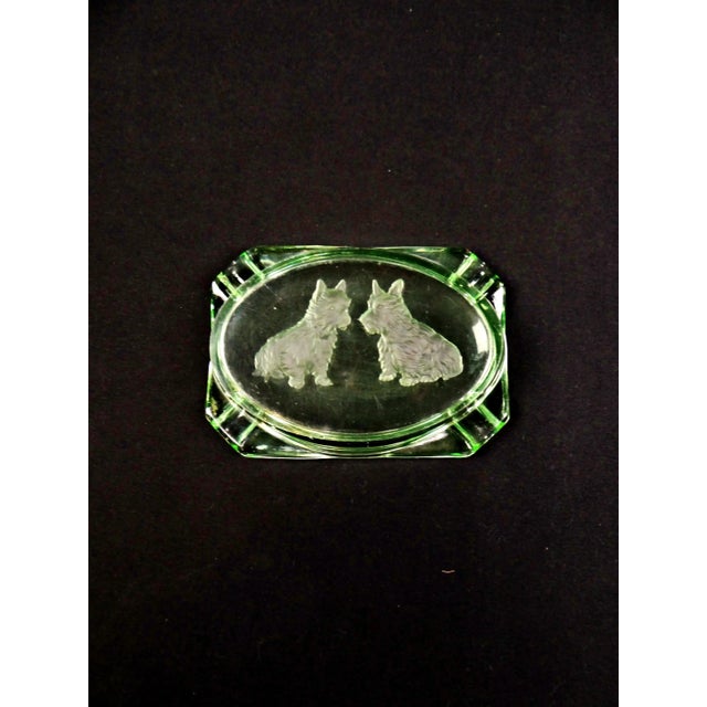 Chartreuse Art Deco Style Ashtray in Uraline Glass, 1950s For Sale - Image 8 of 8