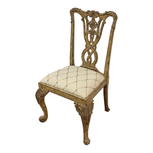 Maitland Smith Trellis Print Chippendale Style Arm Chair