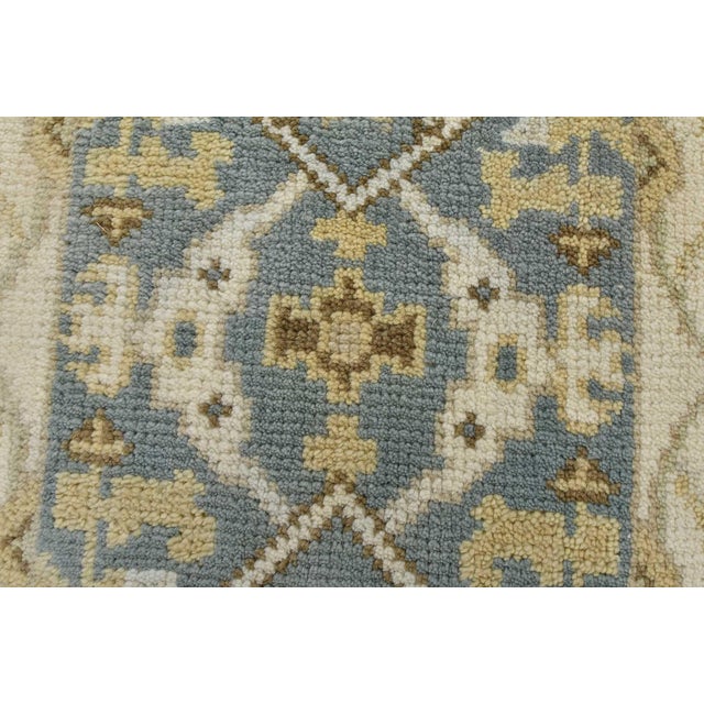 Oushak Rug 2’1” X 3’2” Blue Wool Tribal Hand-Knotted Oriental Carpet For Sale - Image 4 of 8