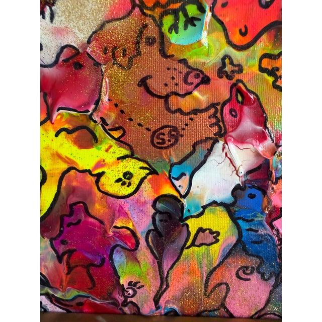 Original Abstract Painting Serg Graff "Happy Doodles" Surreal Fantasy Art, Coa For Sale - Image 9 of 11