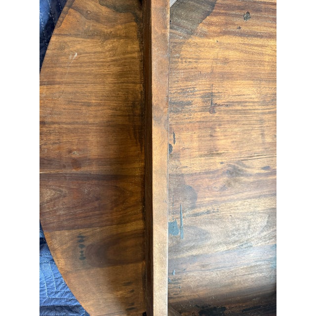 Antique Dutch Walnut Rough Sawn Round Table Early 20th C For Sale In Orlando - Image 6 of 12