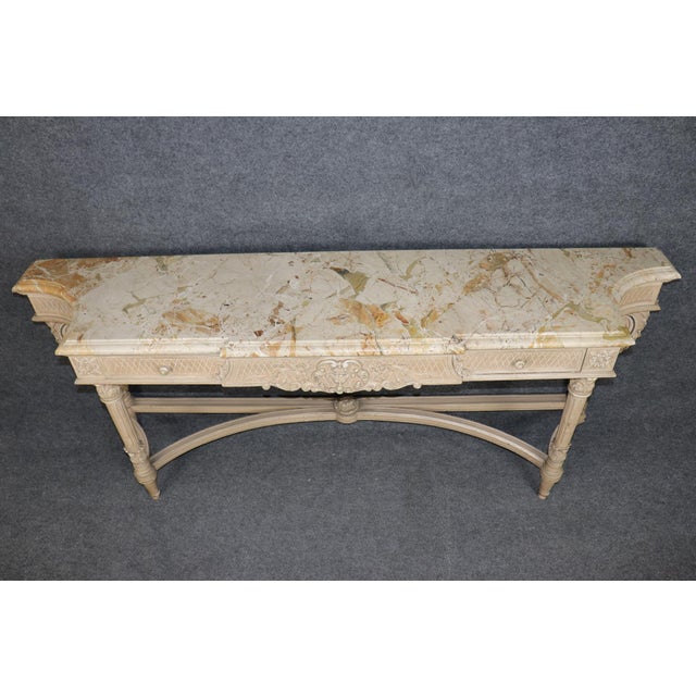 Wood Signed Maison Jansen Marble Top Directoire Console Table With Certification For Sale - Image 7 of 17