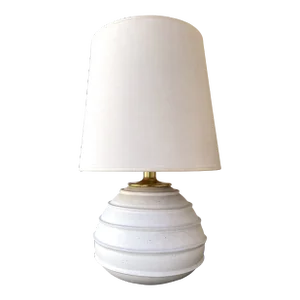 Large Ceramic and Brass Lamp, Italy, 1970s