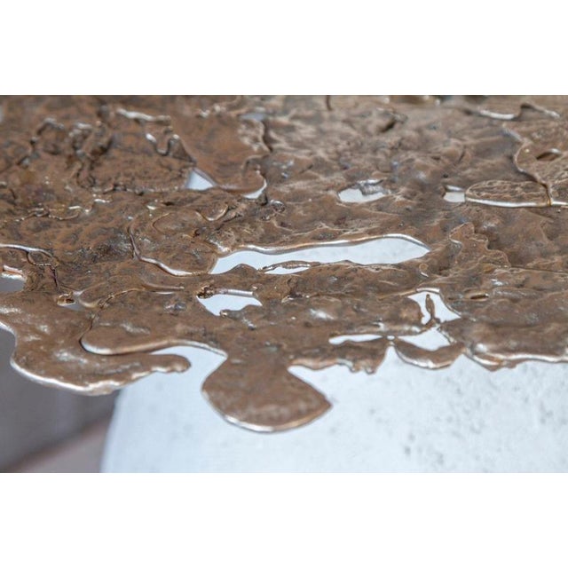 Talisman Side Table #1 in Stoneware and Bronze by Margaux Leycuras For Sale - Image 4 of 6