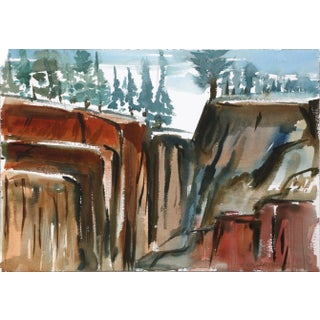 Harold Wallerstein - Rock Formation Watercolor on Paper For Sale