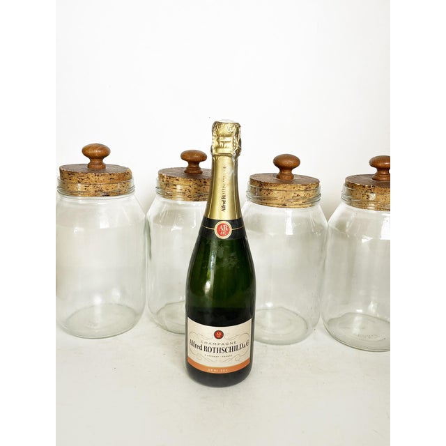 Glass Glass Jars with Cork Stoppers, France, 1950s, Set of 8 For Sale - Image 7 of 18
