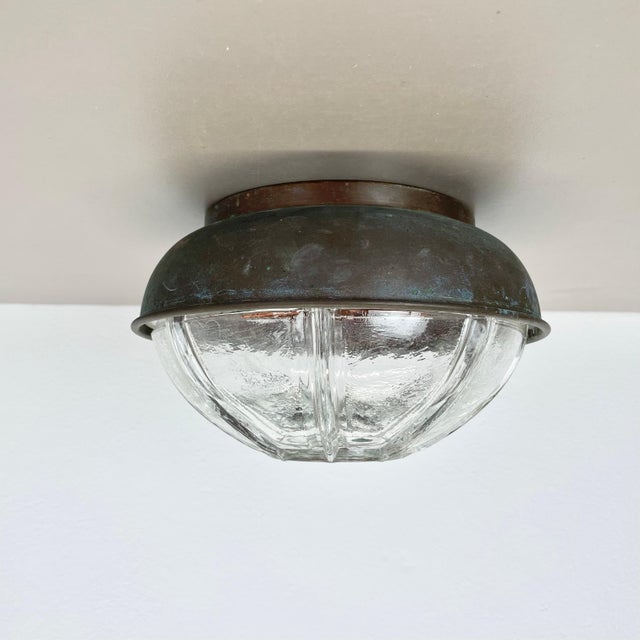 1980s Brutalist Boom Copper and Glass Wall Light from Bega Lights from Limburg, Germany, 1980s For Sale - Image 5 of 18
