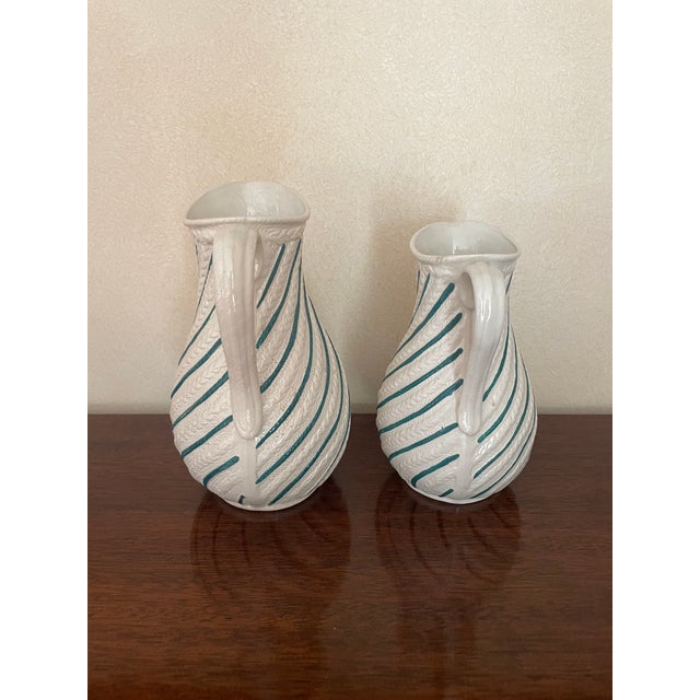 Wedgwood Pair of Antique Striped Pitchers For Sale - Image 4 of 8