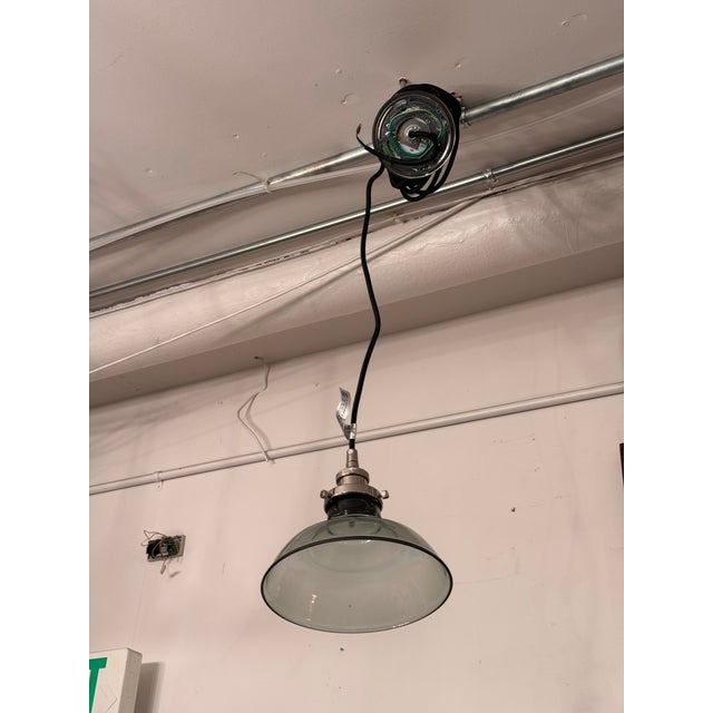 Design Plus Gallery presents a 20th C. Factory Filament Smoke Glass Short Funnel Pendant from Restoration Hardware. This...