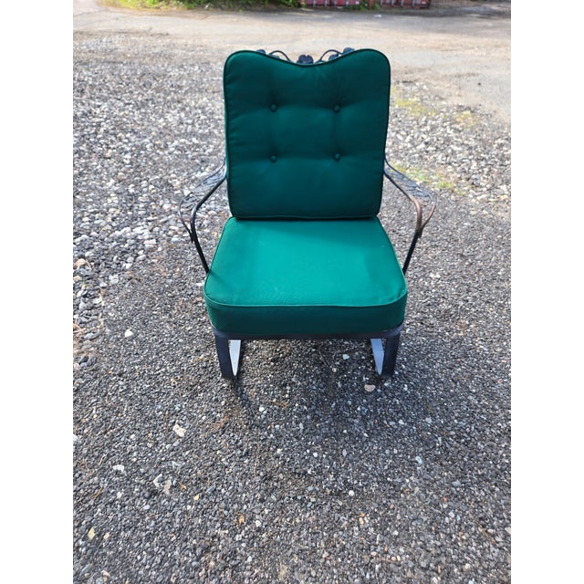Woodard Furniture Co. Vintage Wrought Iron Outdoor Patio Chair For Sale - Image 4 of 12