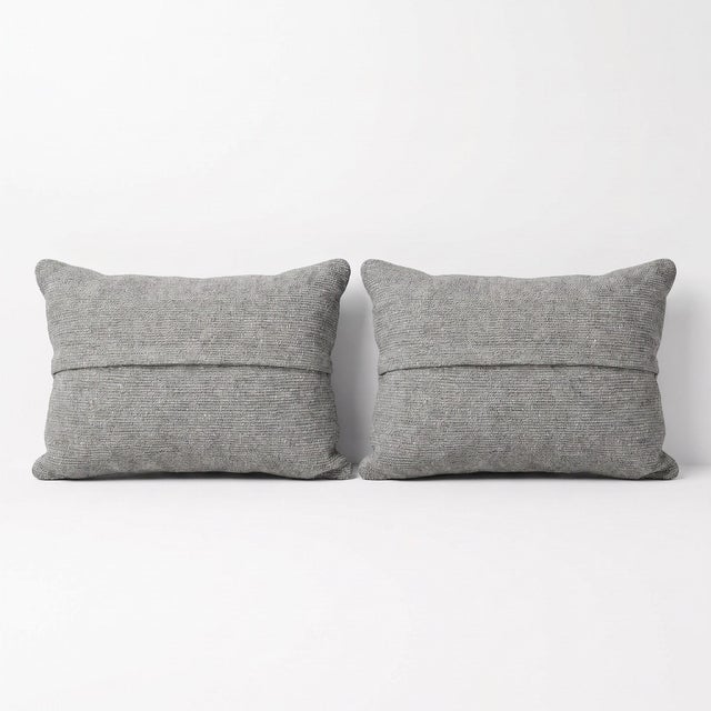 Turkish Oushak Lumbar Rug Pillow Cover 16'' X 24'' - Set of Two For Sale - Image 4 of 4