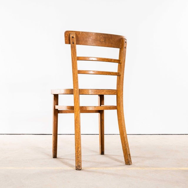 1960s Honey Two-Step Ladder-Backed Dining Chairs, 1960s, Set of 6 For Sale - Image 5 of 10