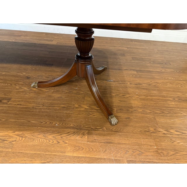 Traditional Georgian Style Mahogany Double Pedestal Dining Table by Leighton Hall - Showroom Sample For Sale - Image 14 of 16