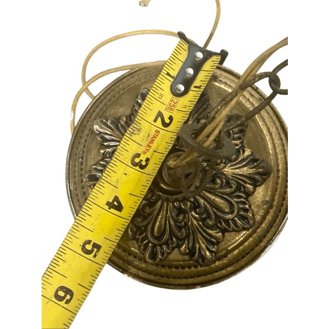 Vintage Neoclassical / Victorian Style Frosted Glass Wired Pendant Light For Sale - Image 9 of 9